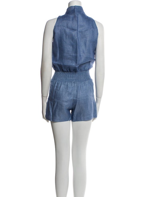 100% Capri Linen Turtleneck Romper