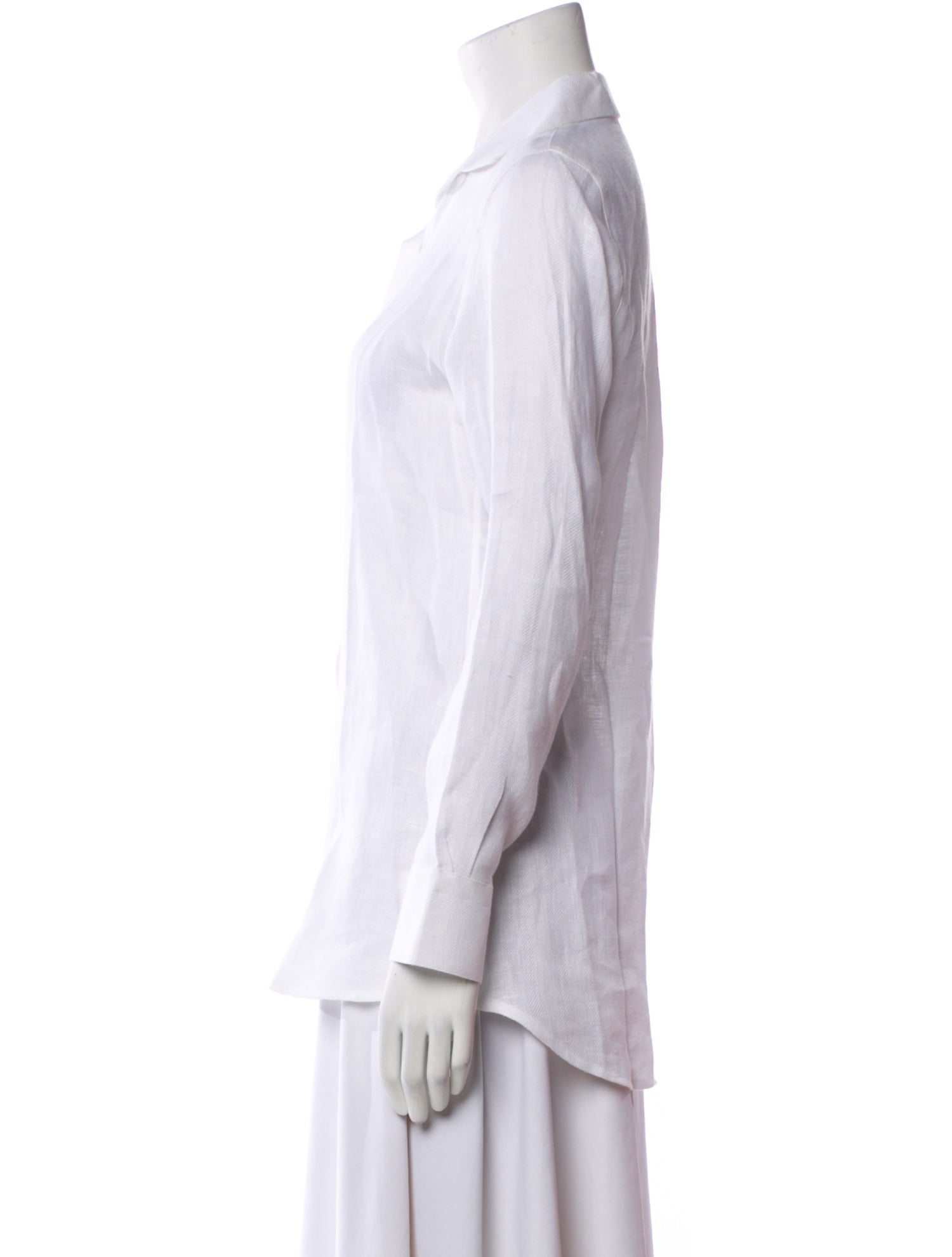 100% Capri Linen Long Sleeve Button-Up Top