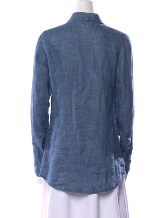 100% Capri Linen Long Sleeve Button-Up Top