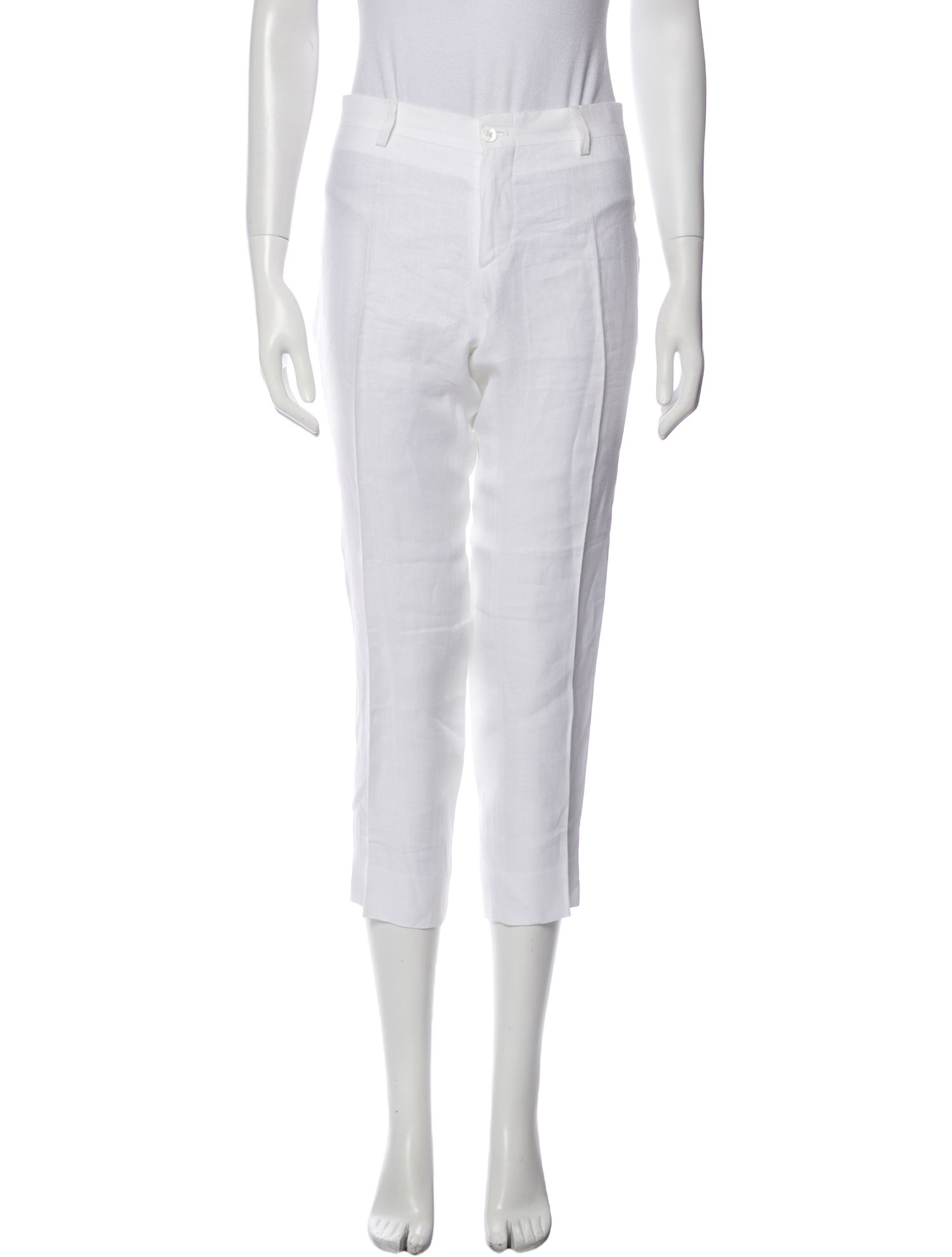 100% Capri Linen Straight Leg Pants
