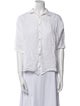 100% Capri Linen Three-Quarter Sleeve Button-Up Top