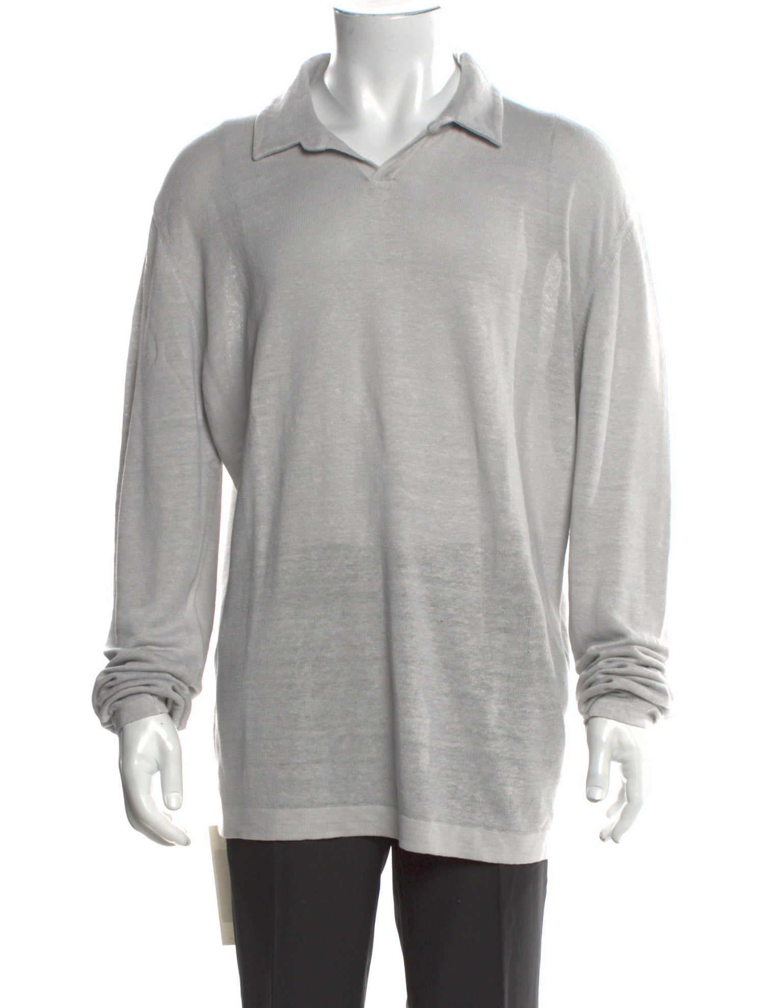 100% Capri Linen Collar Polo Sweater