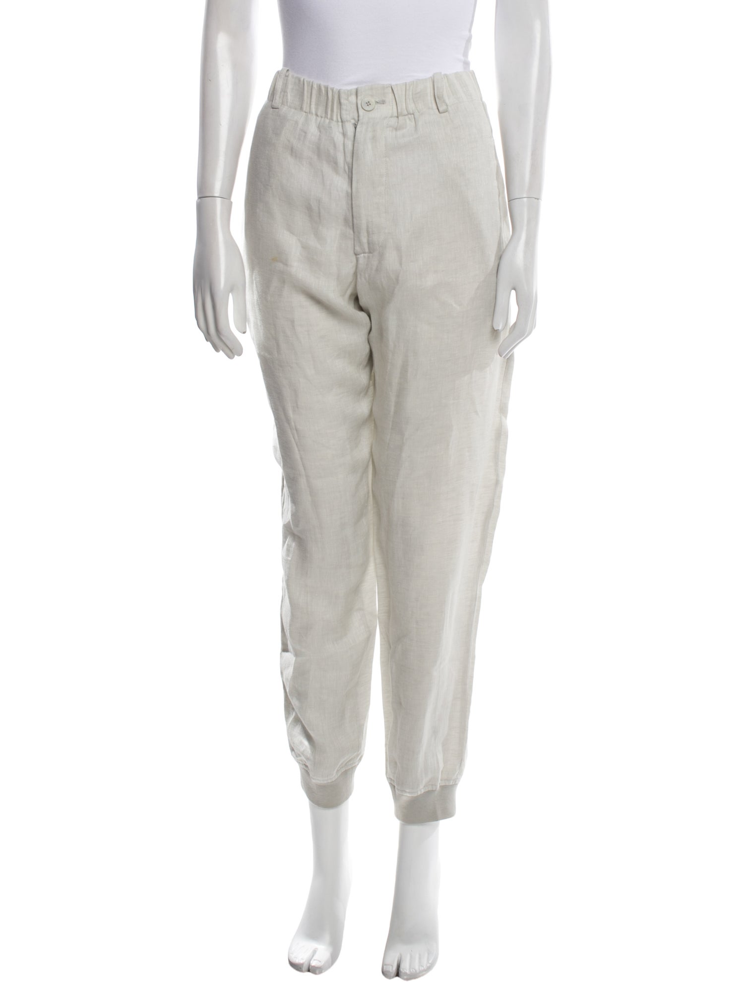 100% Capri Linen Skinny Leg Pants