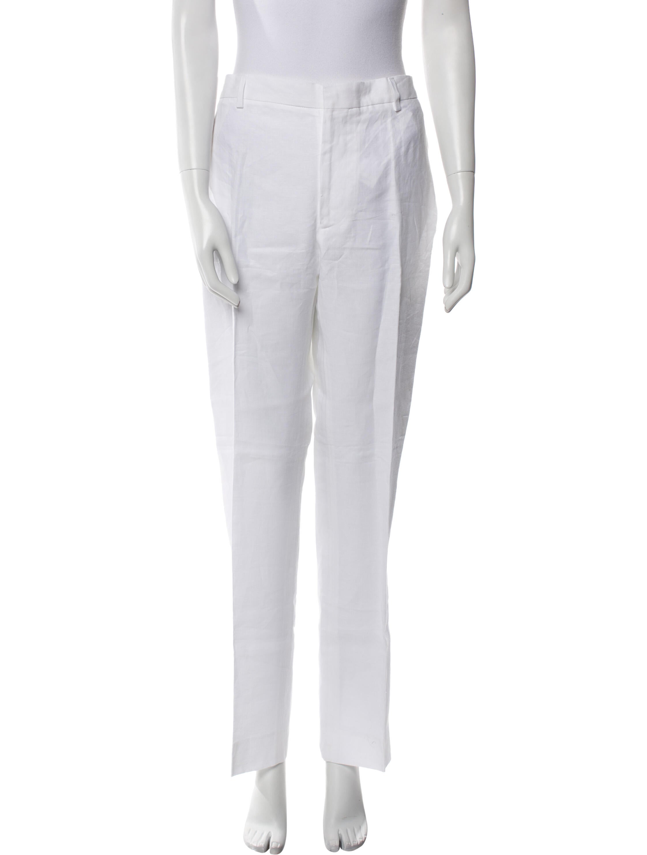 100% Capri Linen Straight Leg Pants