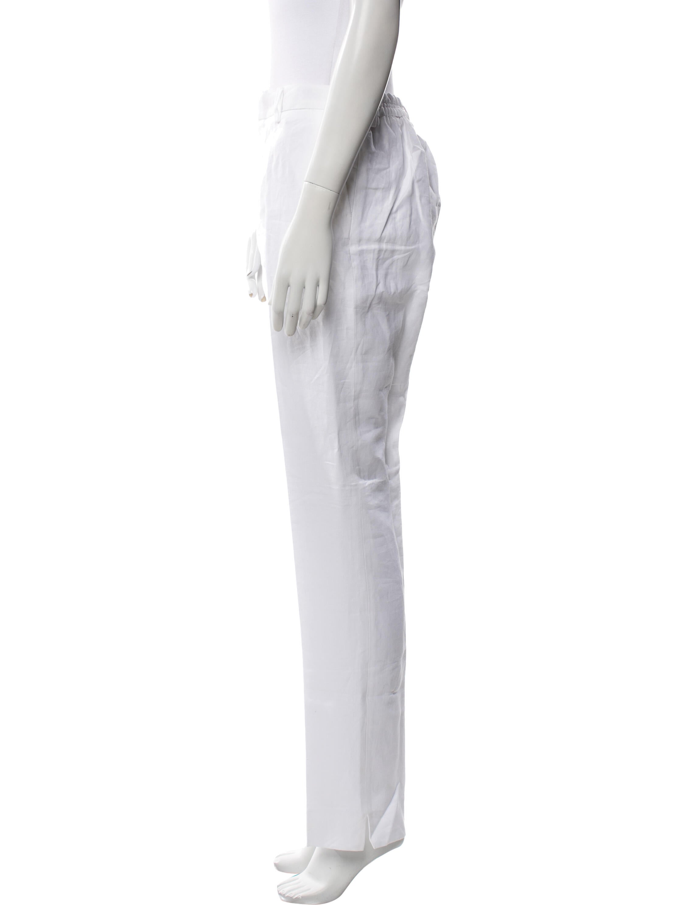 100% Capri Linen Straight Leg Pants