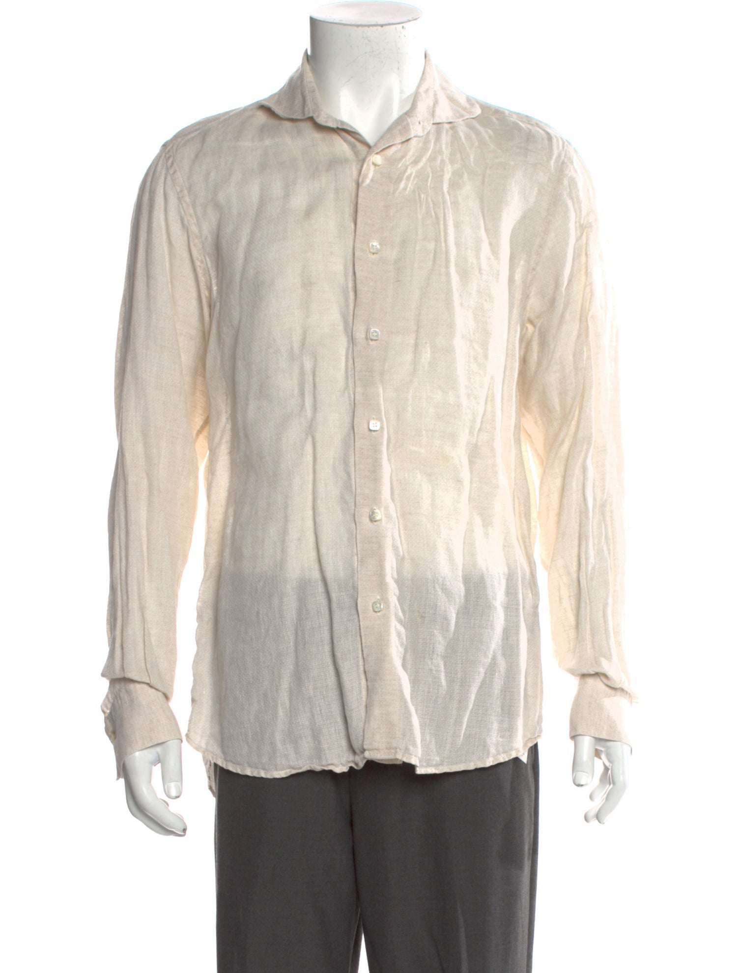 100% Capri Linen Striped Dress Shirt