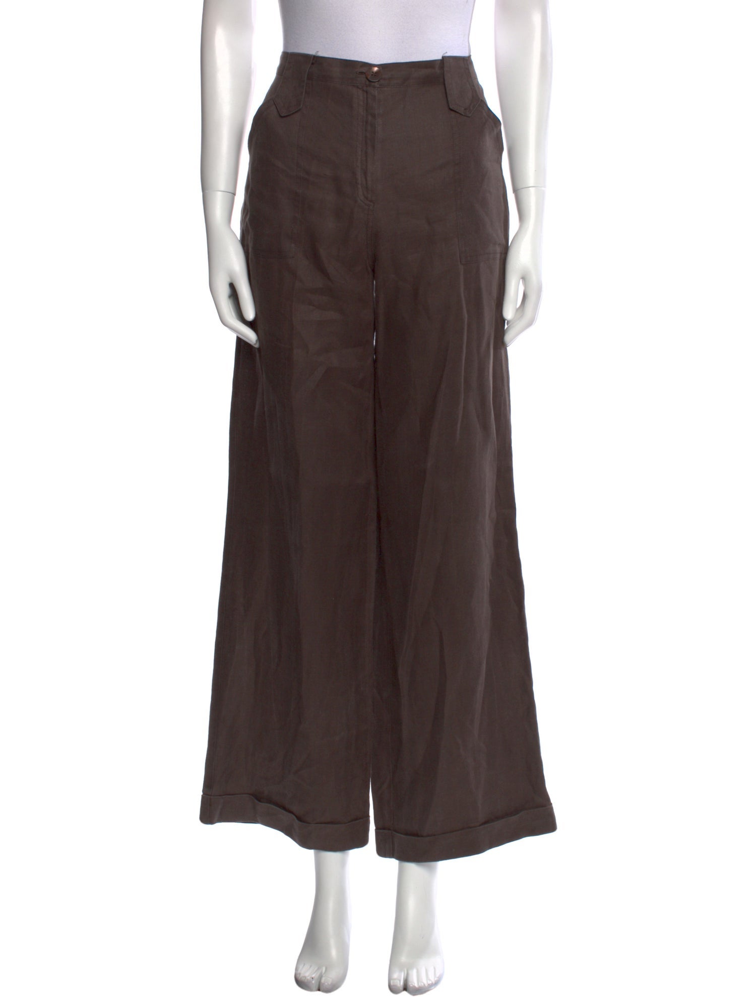 100% Capri Linen Wide Leg Pants