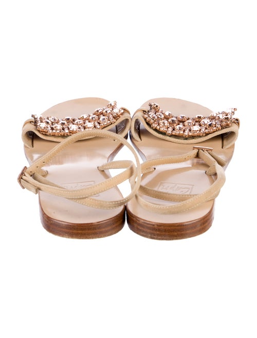 100% Capri Leather Crystal Embellishments Sandals