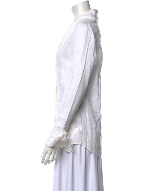 100% Capri Linen Long Sleeve Button-Up Top