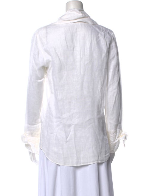 100% Capri Linen Long Sleeve Button-Up Top