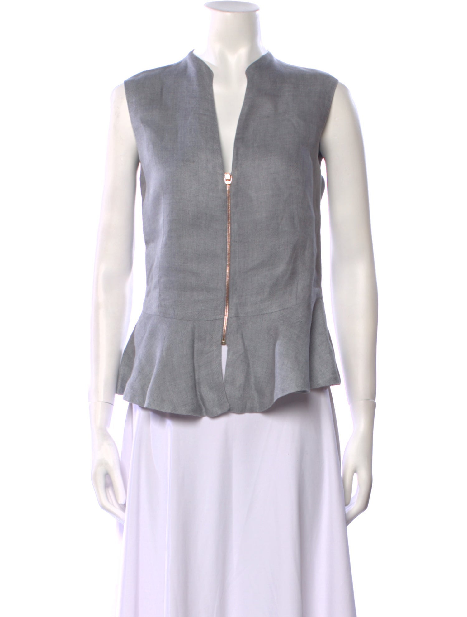 100% Capri Linen V-Neck Blouse