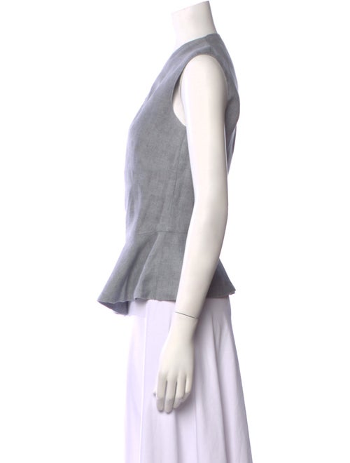 100% Capri Linen V-Neck Blouse