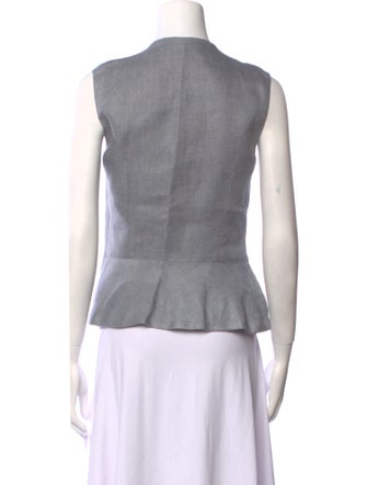 100% Capri Linen V-Neck Blouse