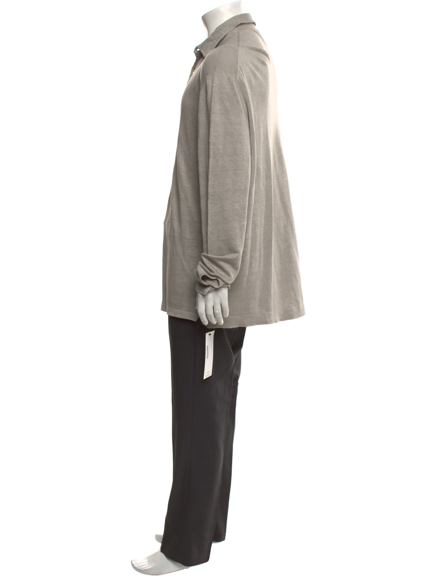 100% Capri Linen Mock Neck Polo Sweater