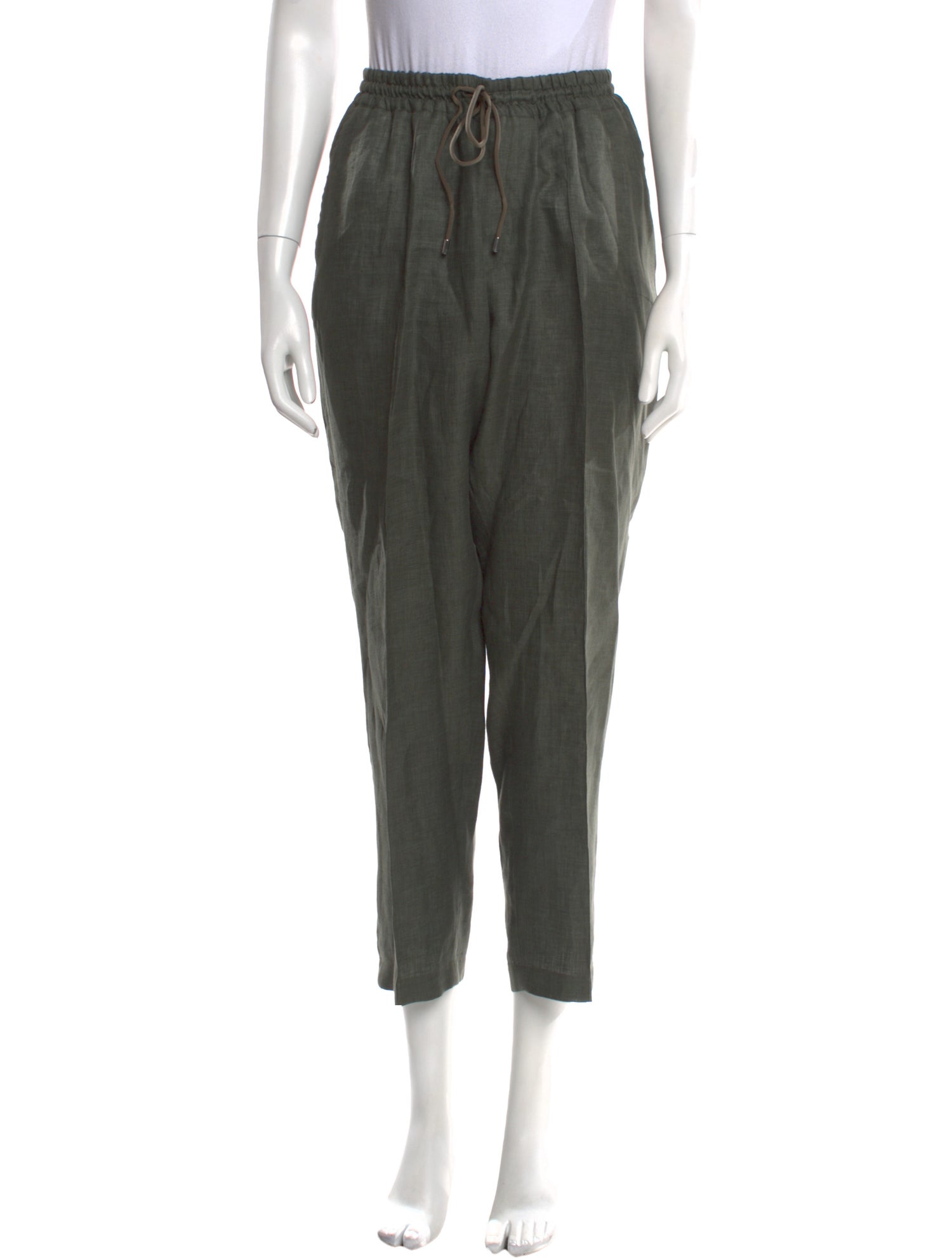 100% Capri Linen Straight Leg Pants