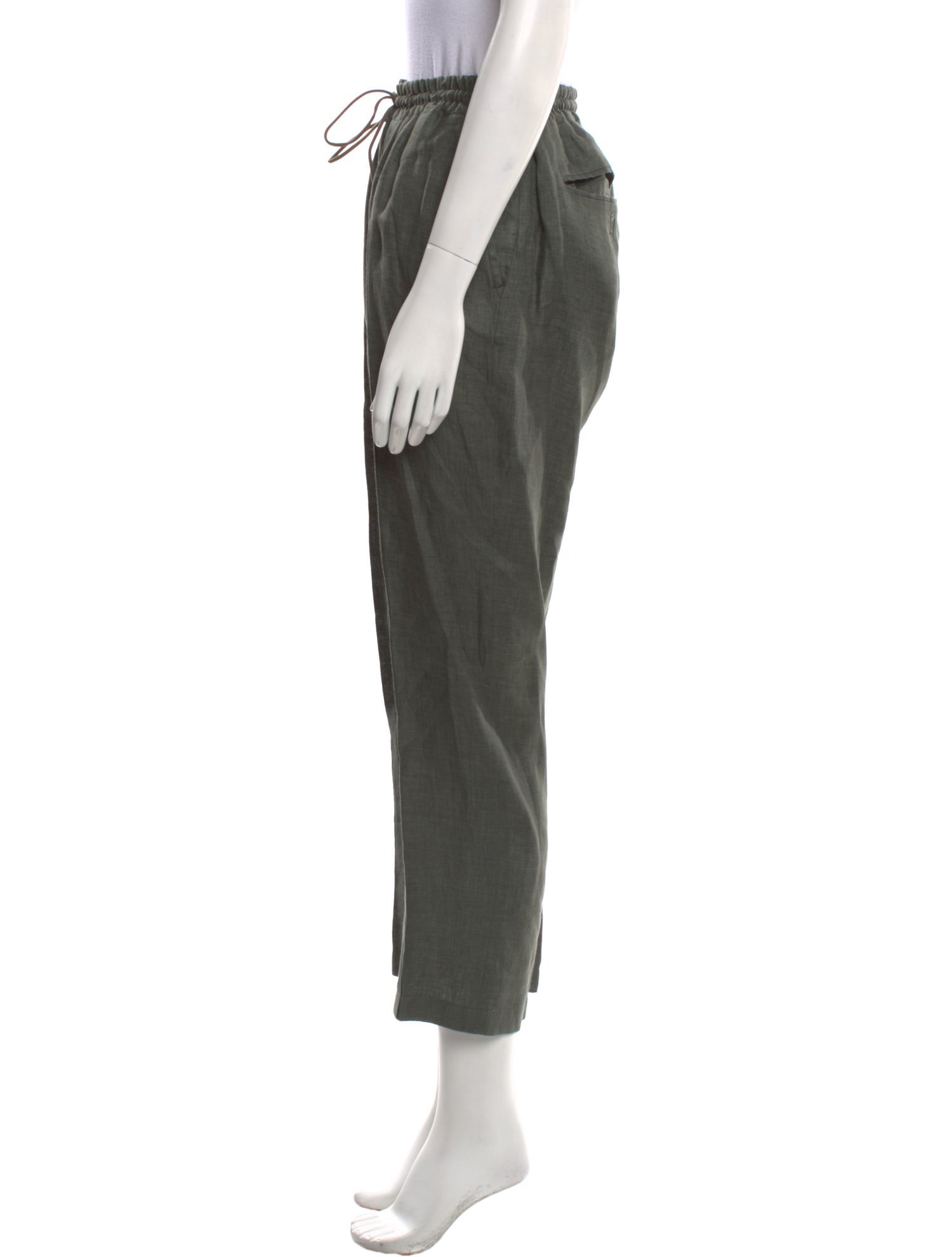 100% Capri Linen Straight Leg Pants