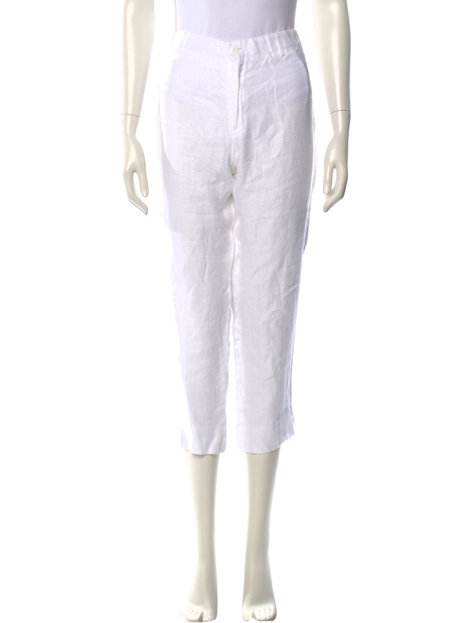 100% Capri Linen Straight Leg Pants