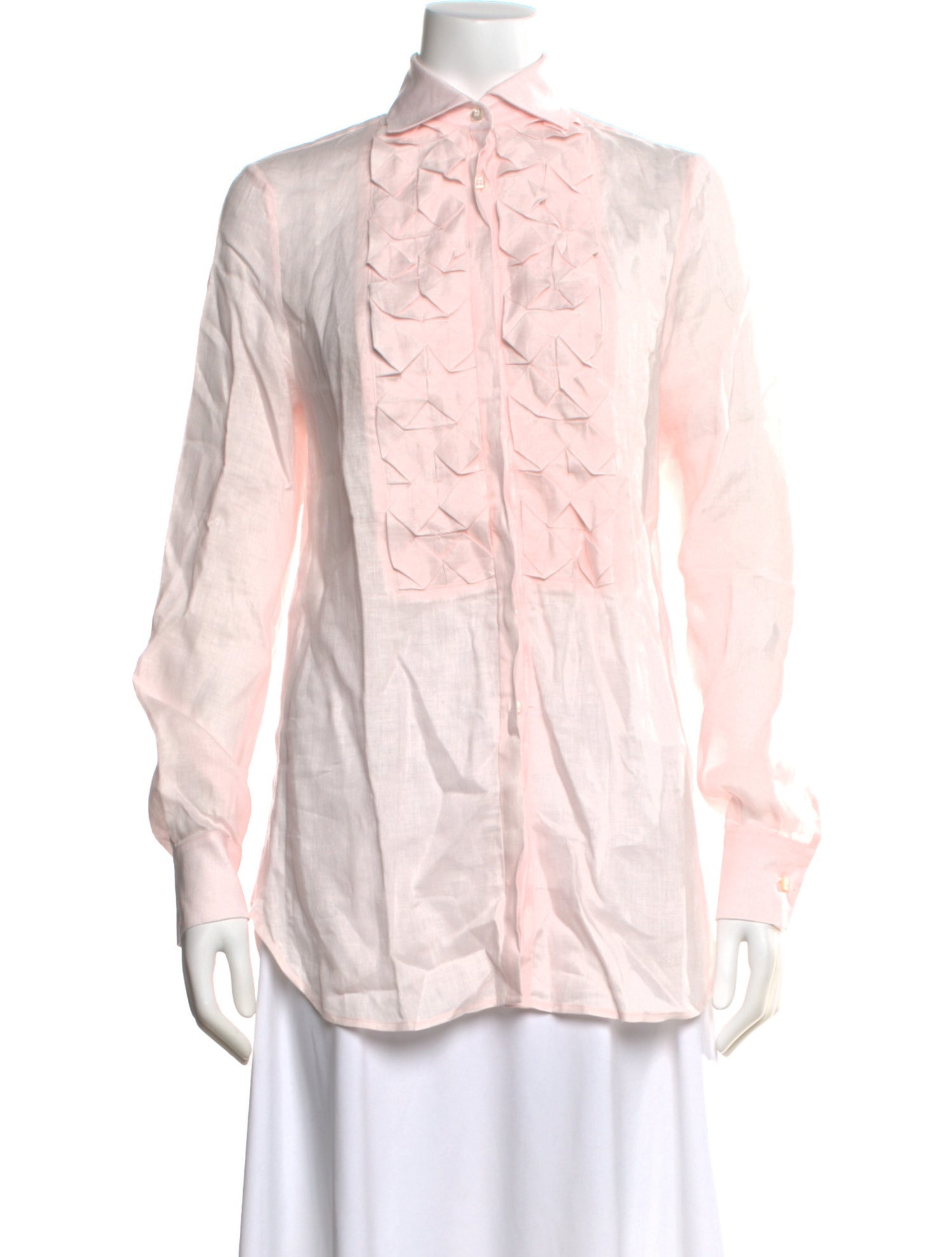 100% Capri Linen Long Sleeve Blouse