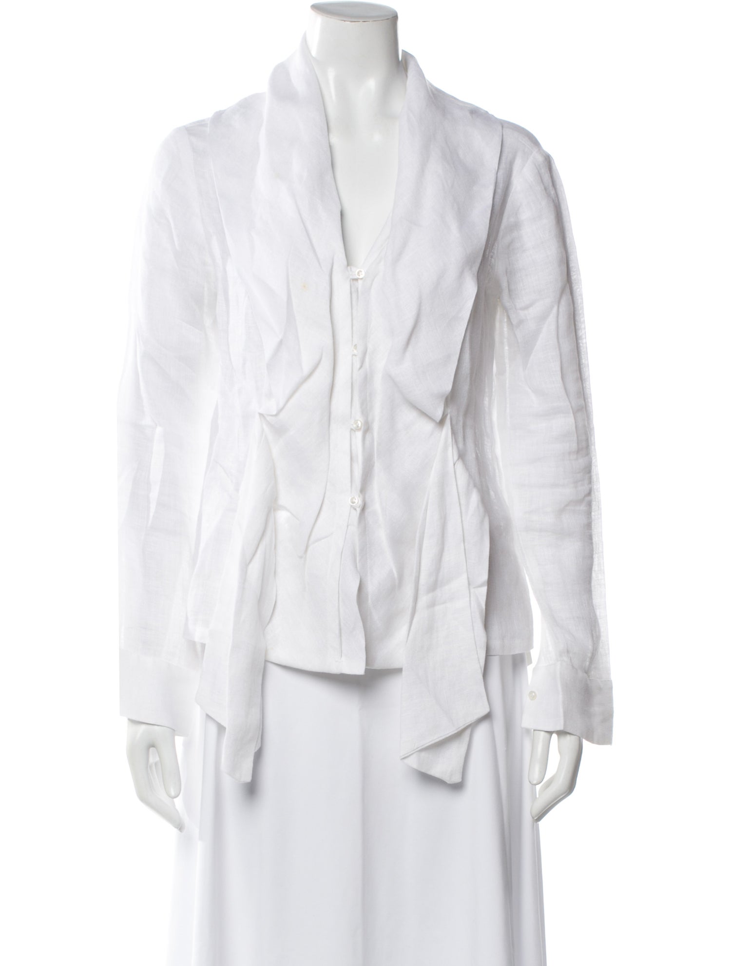 100% Capri Linen Long Sleeve Blouse