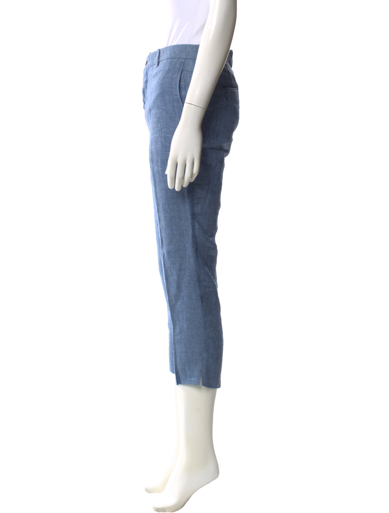 100% Capri Silk Straight Leg Pants