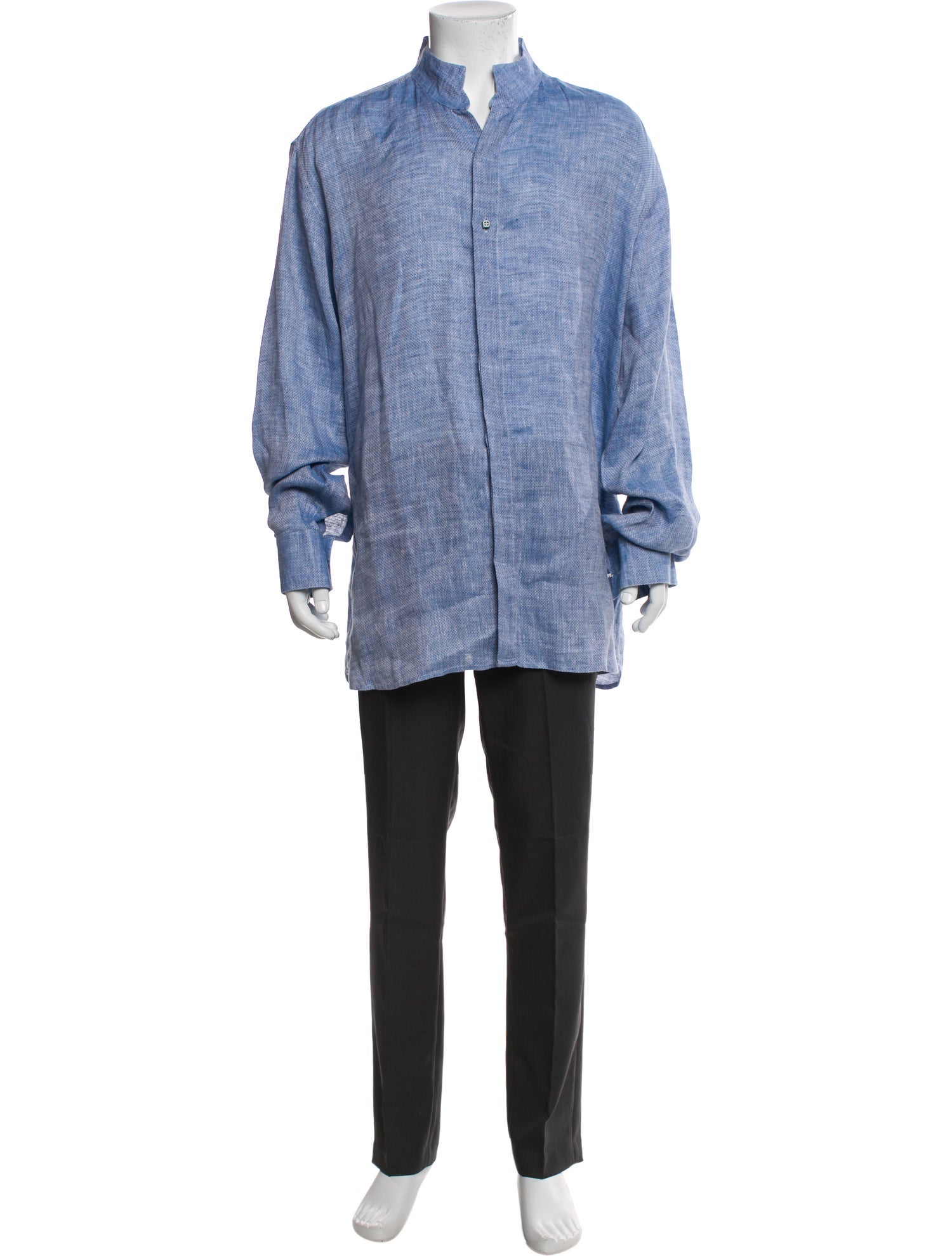 100% Capri Linen Printed Dress Shirt