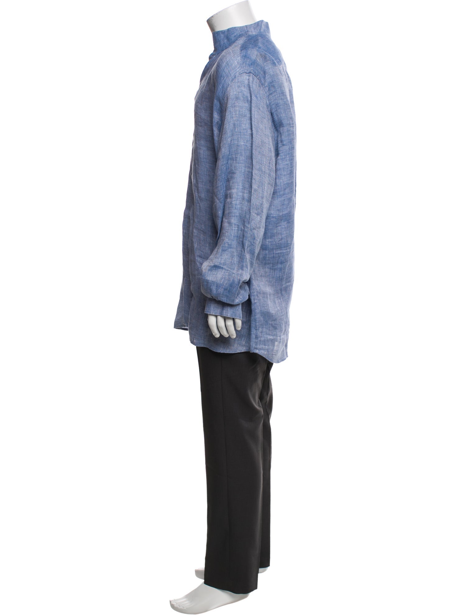 100% Capri Linen Printed Dress Shirt