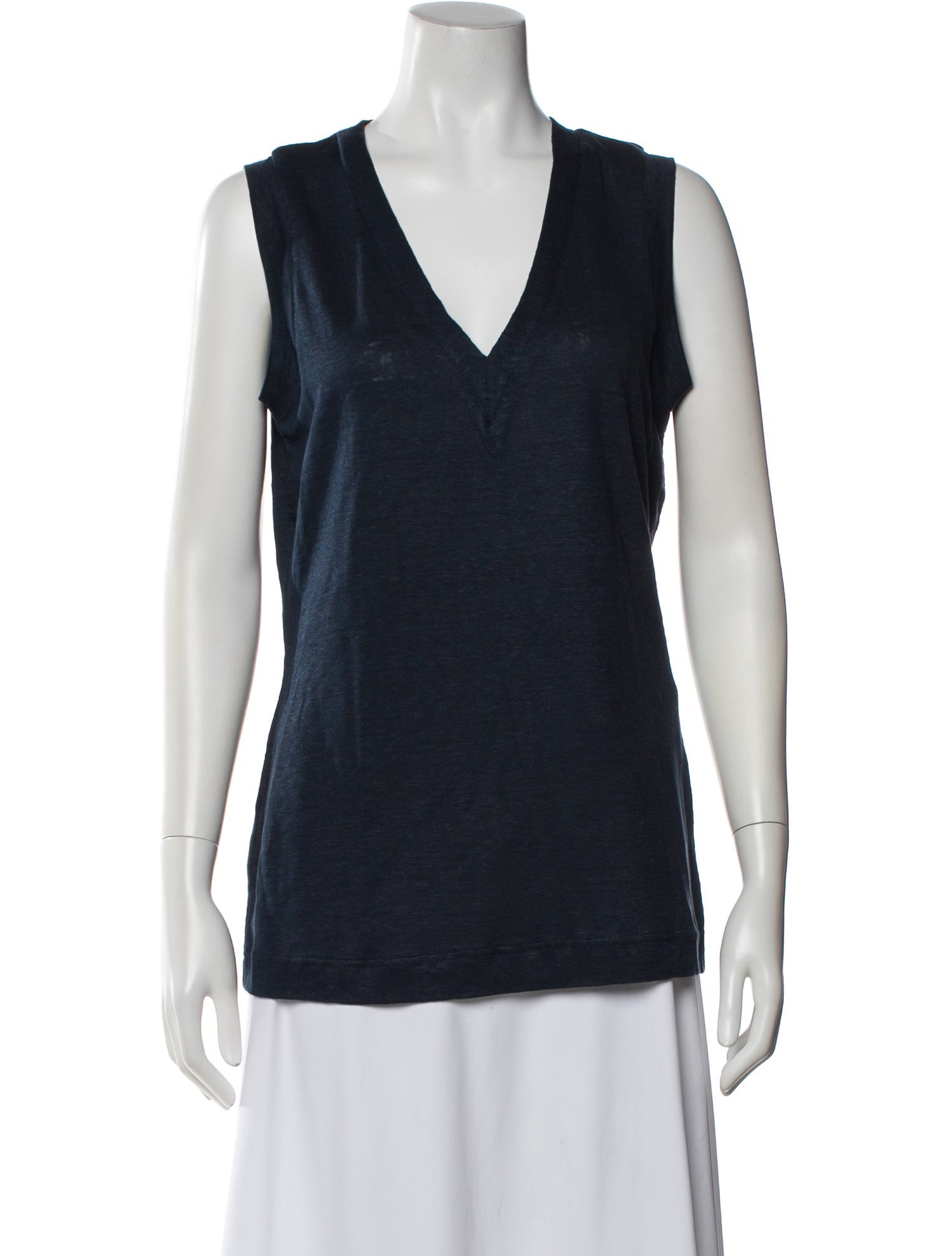 100% Capri Linen V-Neck Top