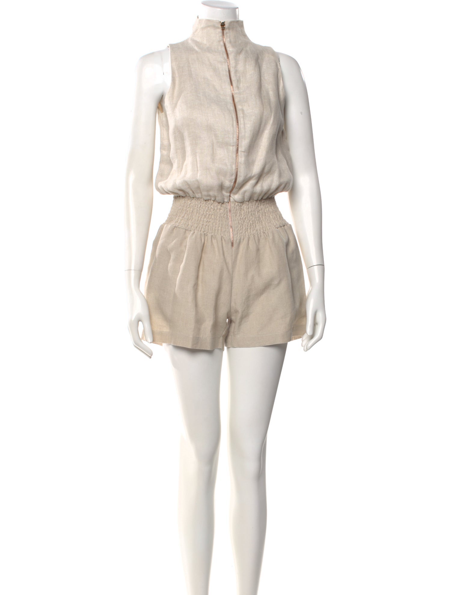 100% Capri Linen Turtleneck Romper