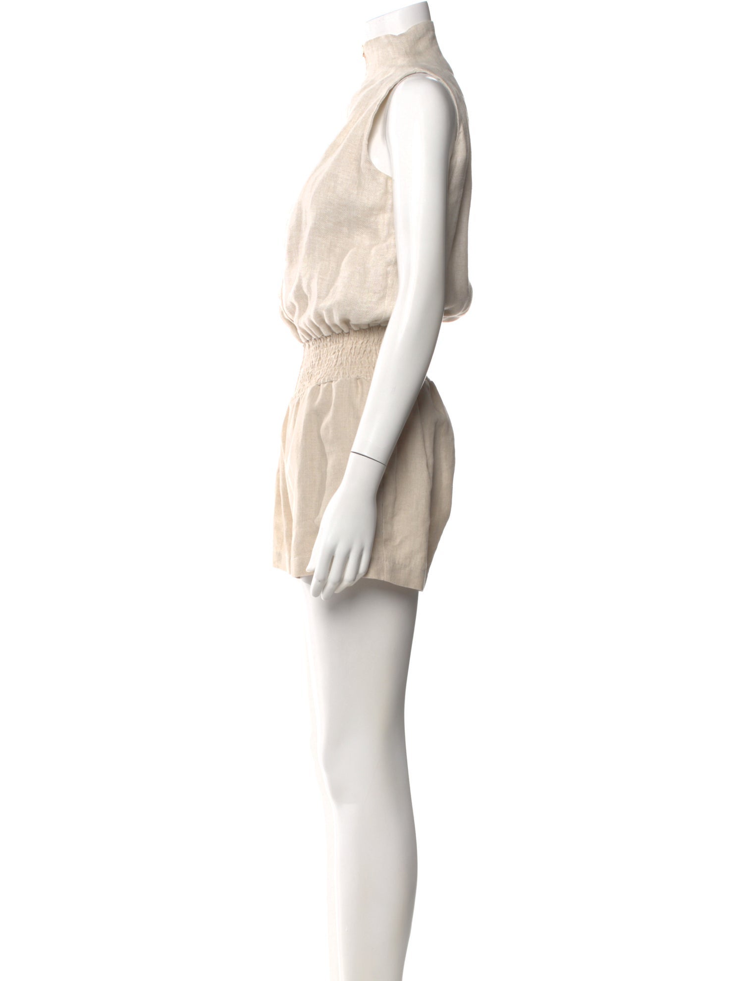 100% Capri Linen Turtleneck Romper