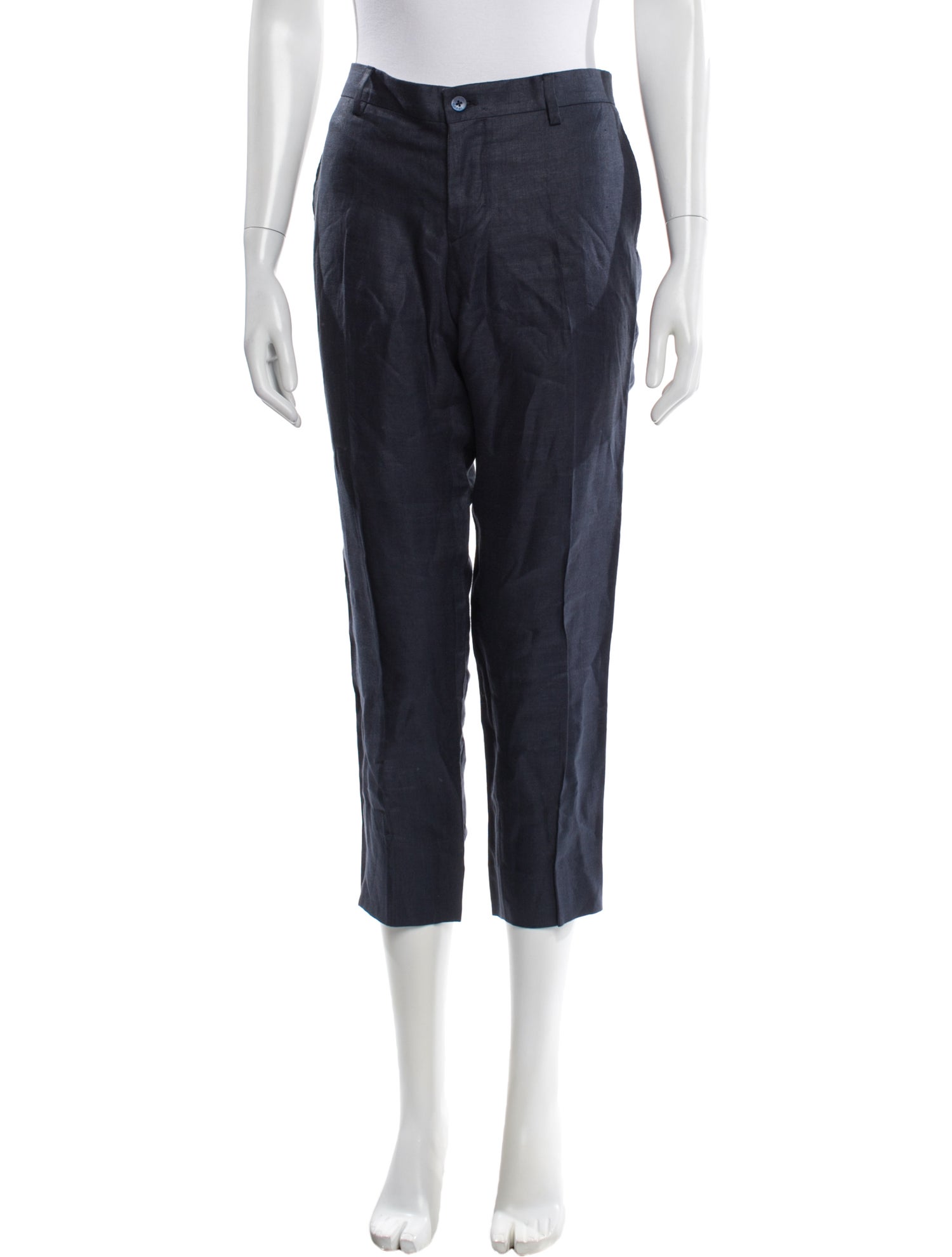 100% Capri Linen Straight Leg Pants