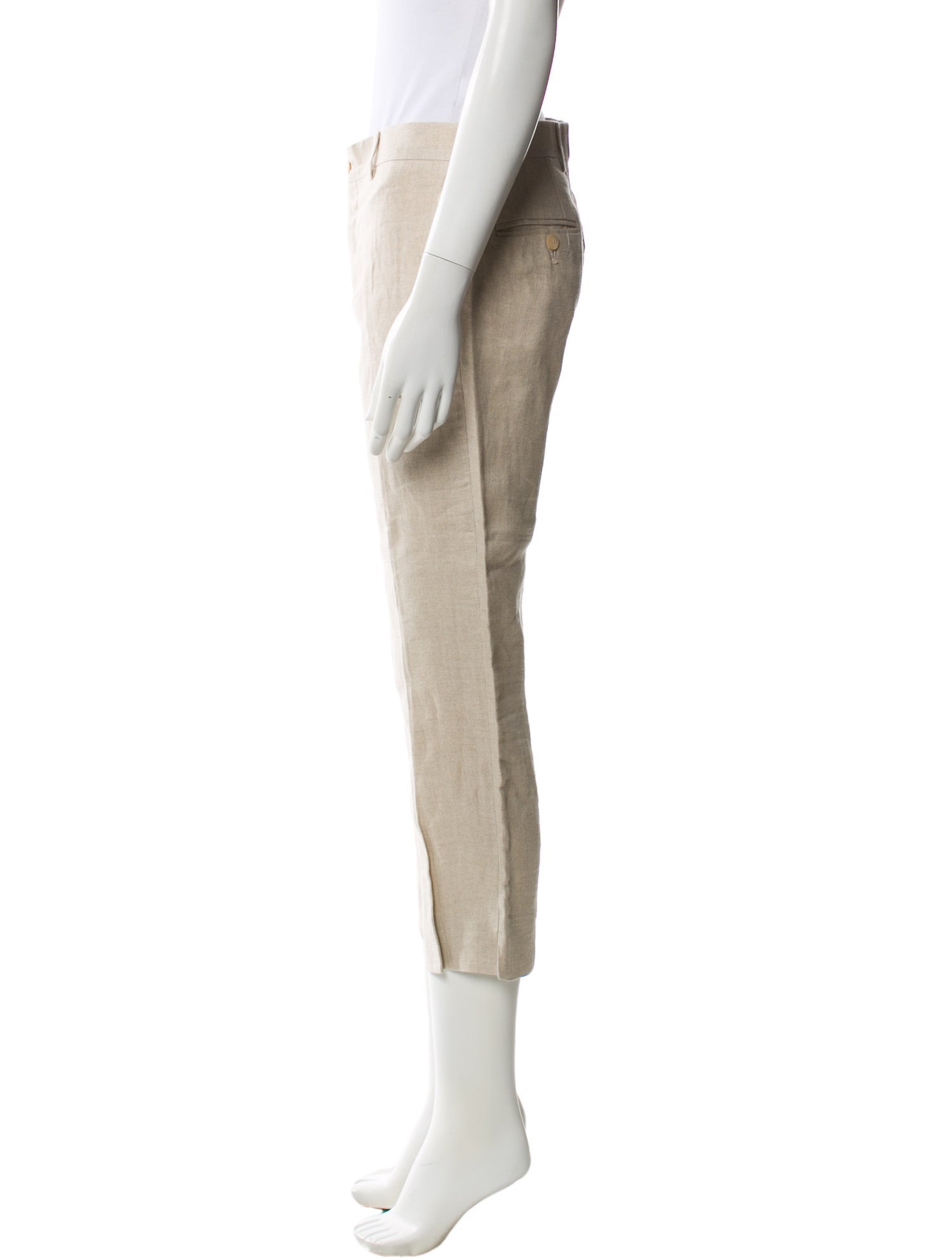 100% Capri Linen Straight Leg Pants