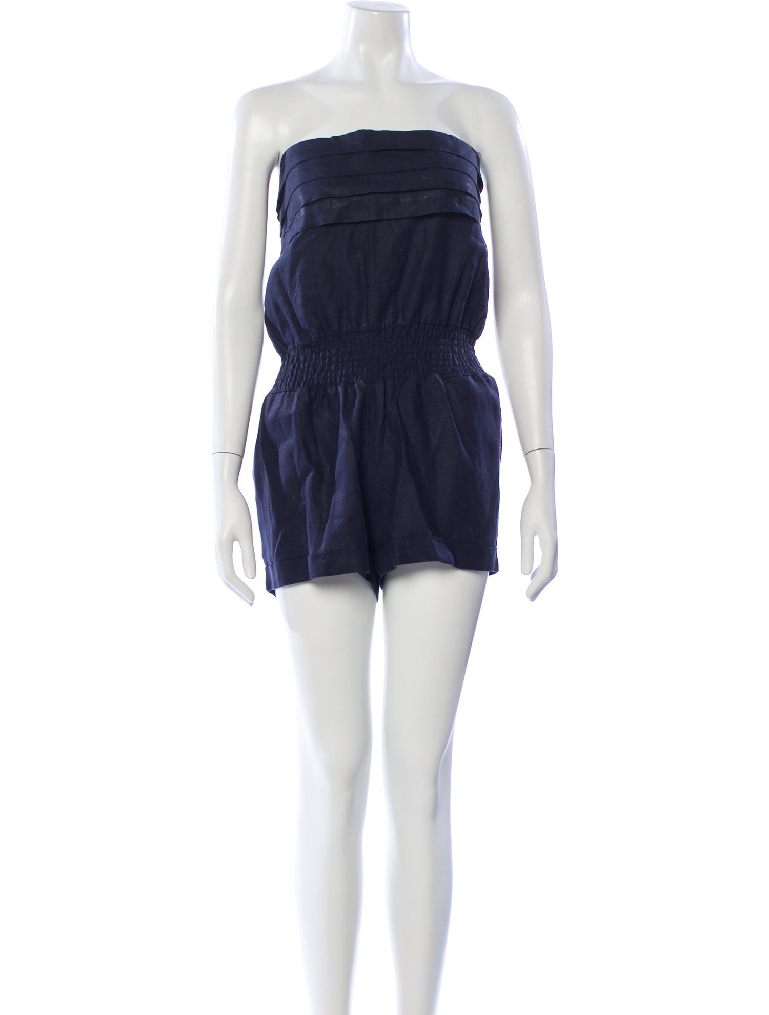100% Capri Linen Strapless Romper