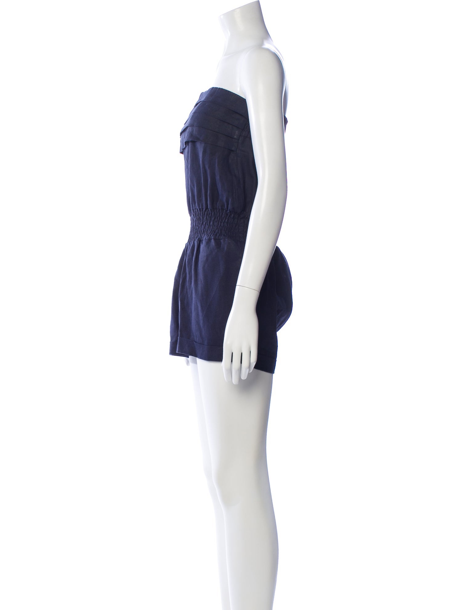 100% Capri Linen Strapless Romper