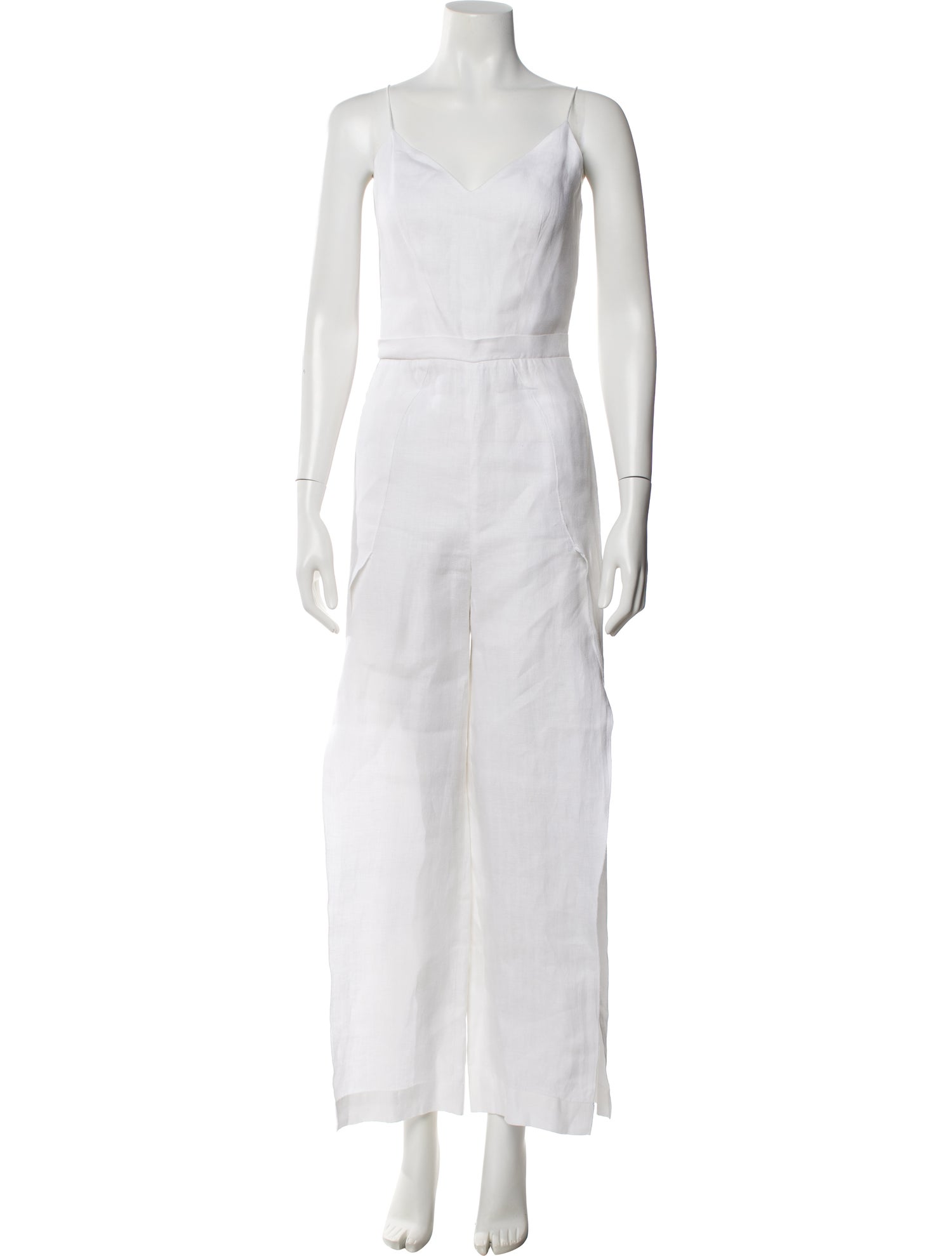 100% Capri Linen V-Neck Jumpsuit