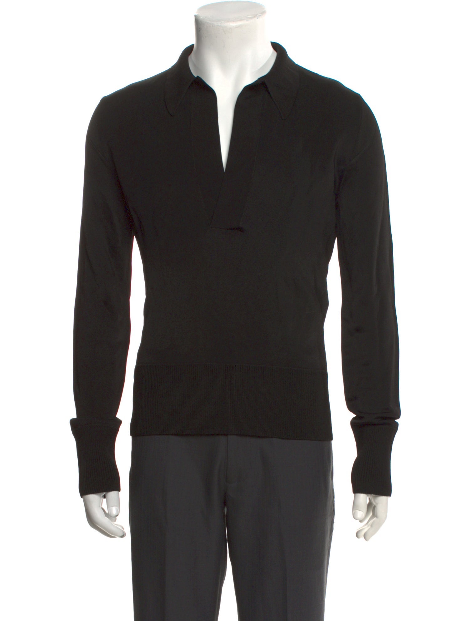 SAPIO V-Neck Long Sleeve Polo Sweater