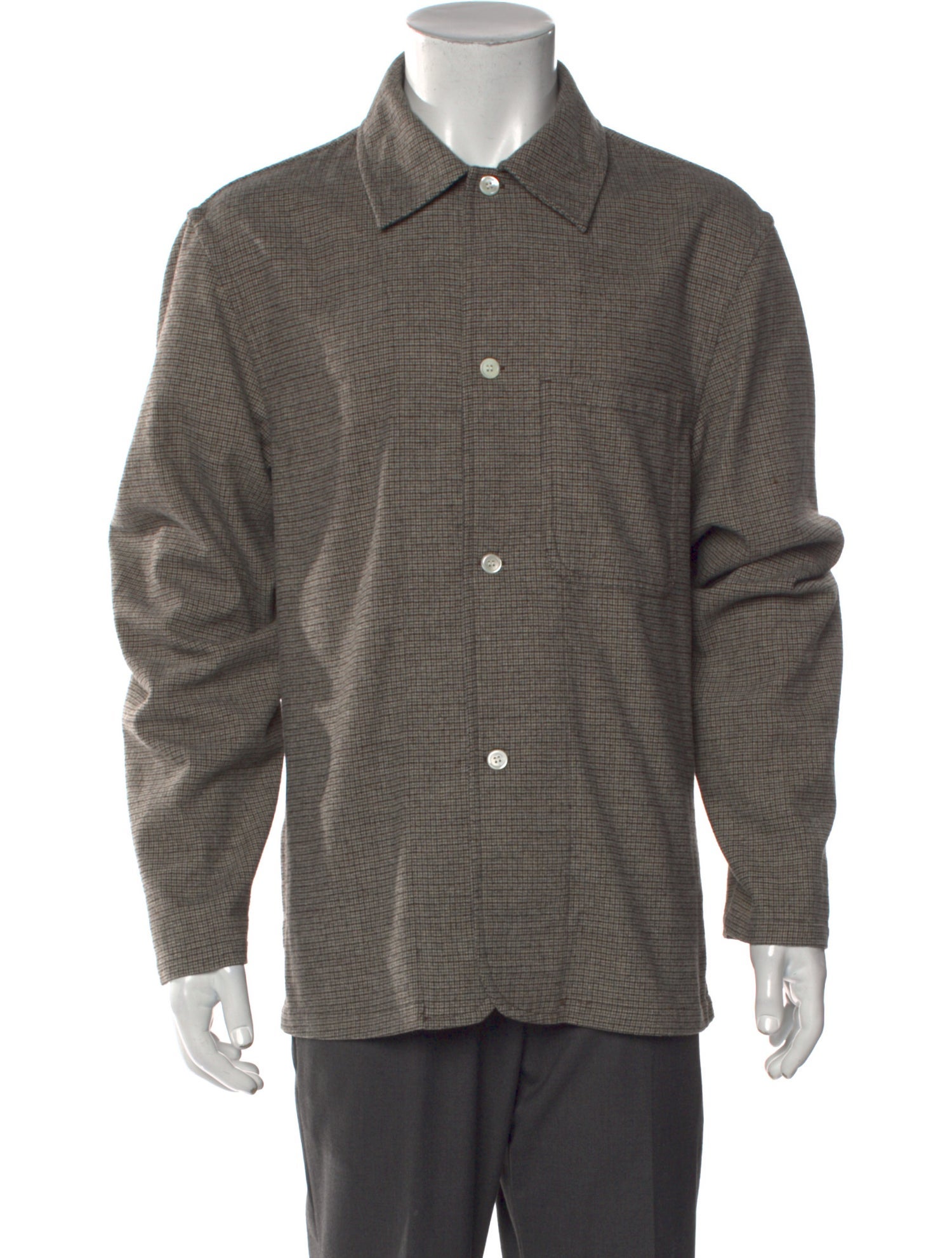 ANOTHER ASPECT Plaid Print Long Sleeve Shirt