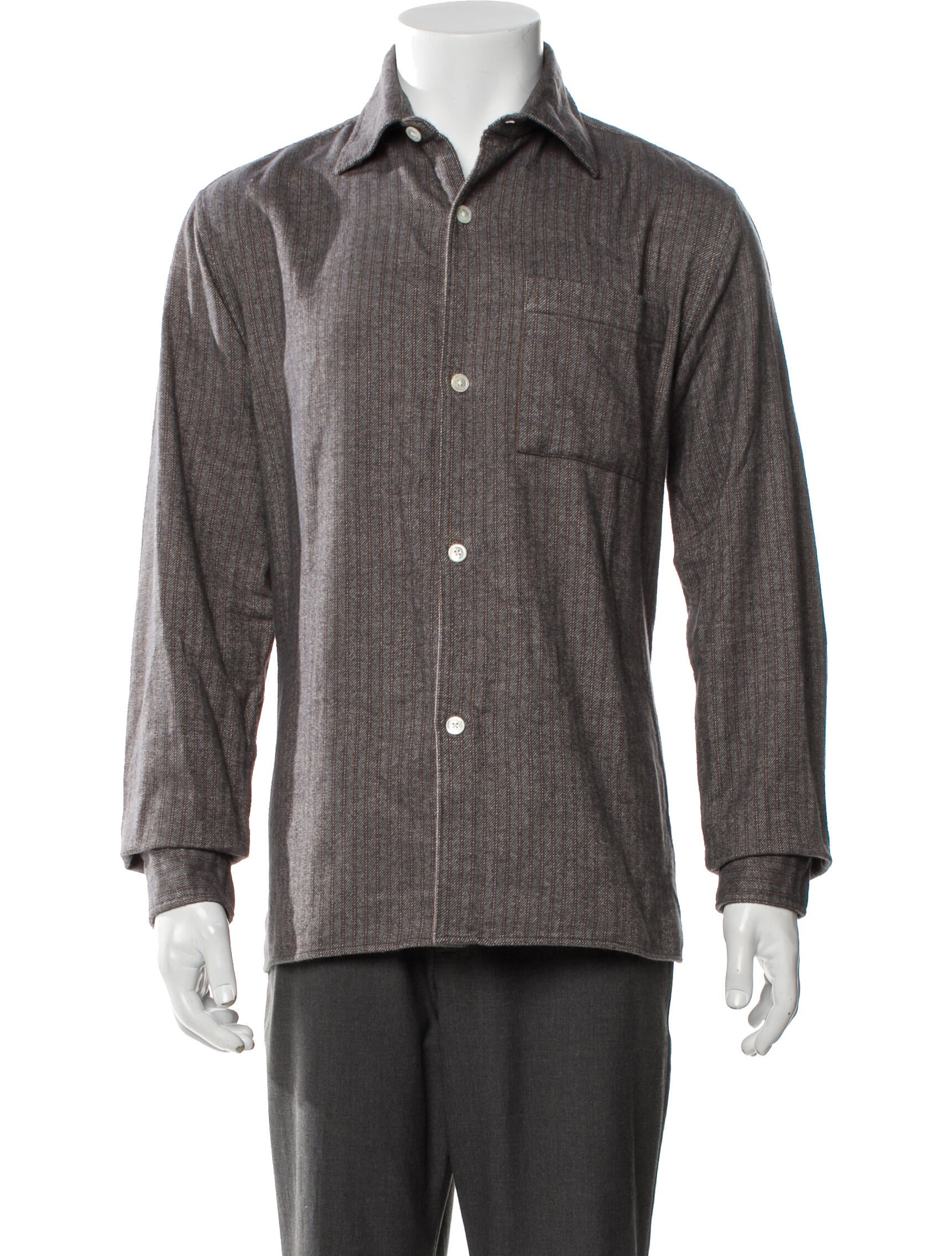 ANOTHER ASPECT Striped Long Sleeve Dress Shirt