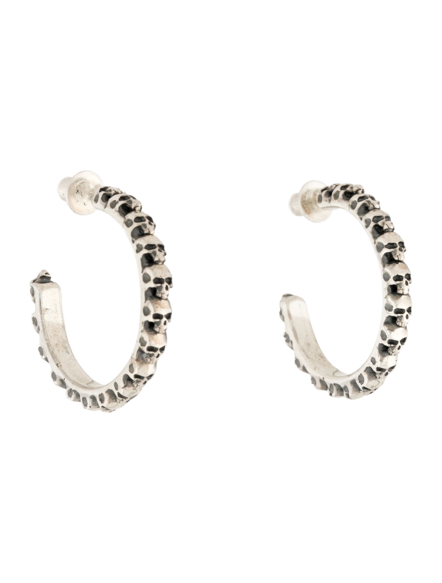 Crazy Pig Jewelry Skull Hoop Earrings