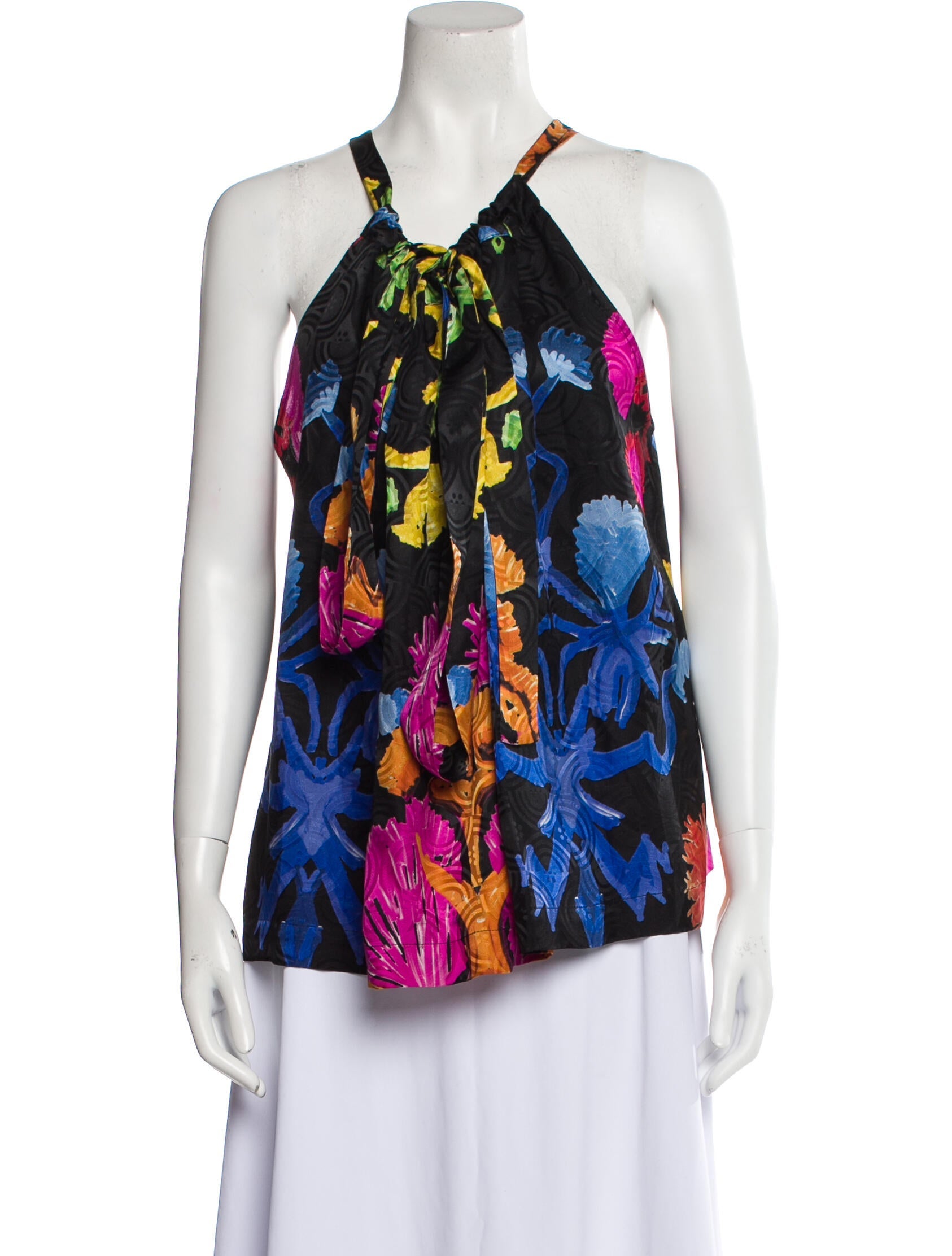 Rianna + Nina Floral Print Halterneck Blouse