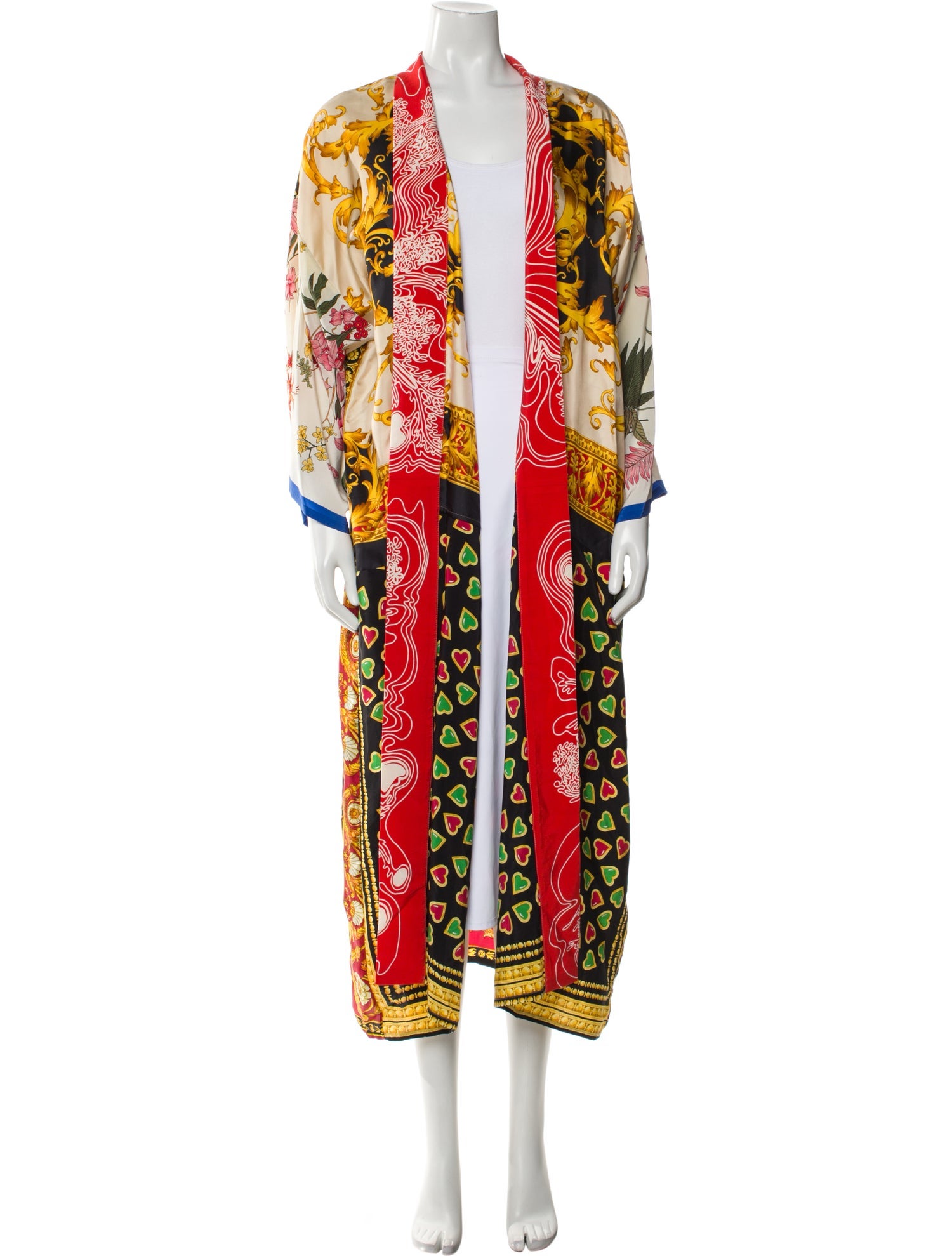 Rianna + Nina Silk Floral Print Robe