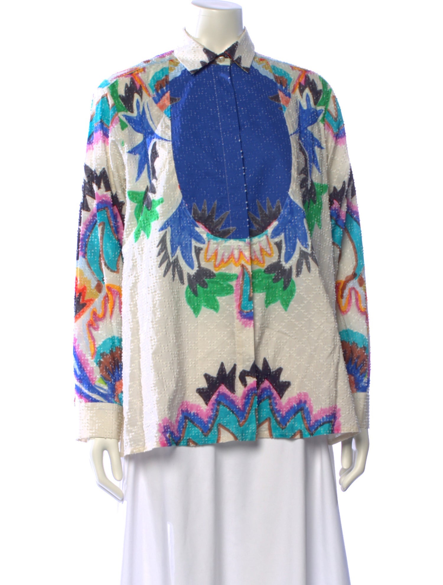 Rianna + Nina Printed Long Sleeve Button-Up Top
