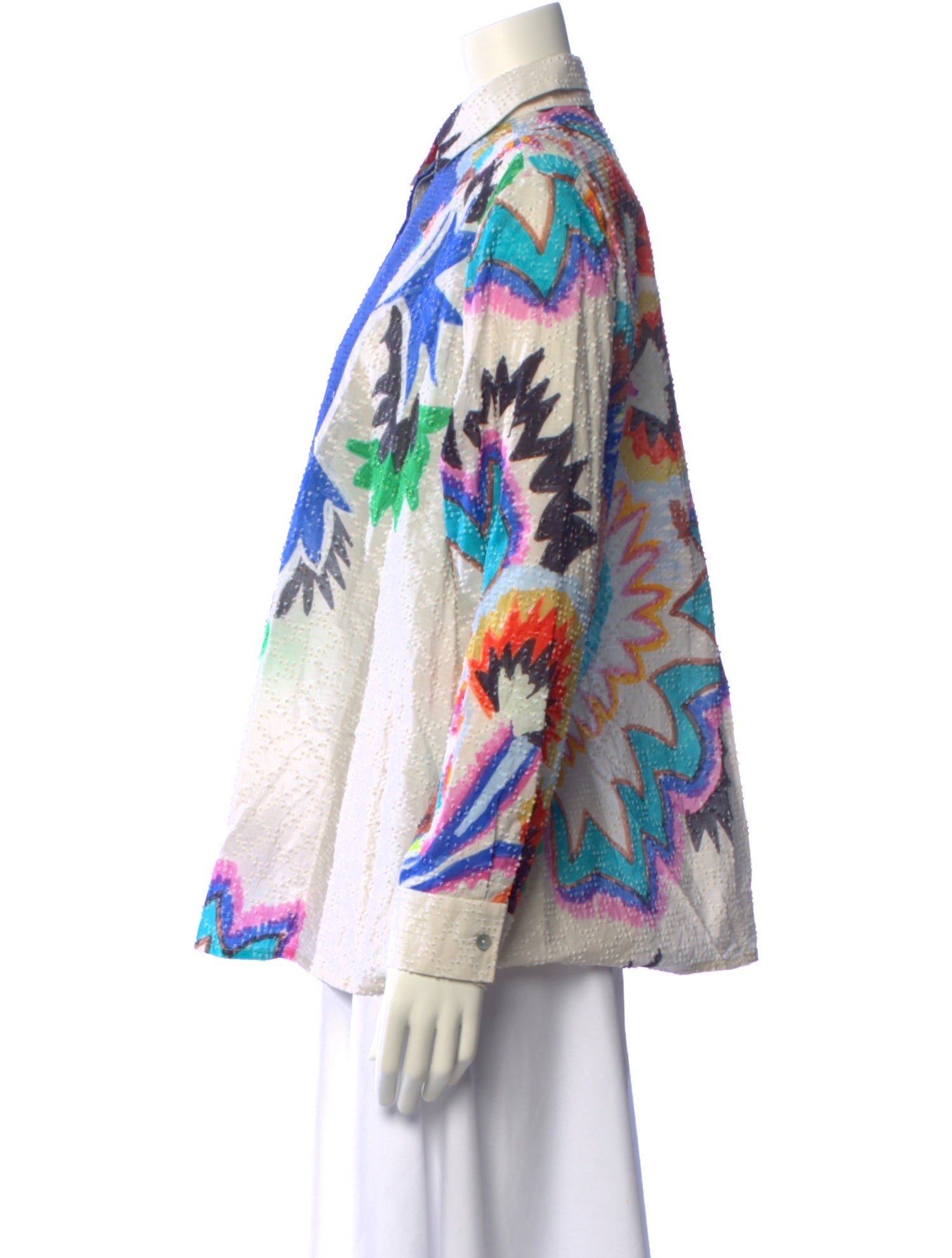 Rianna + Nina Printed Long Sleeve Button-Up Top