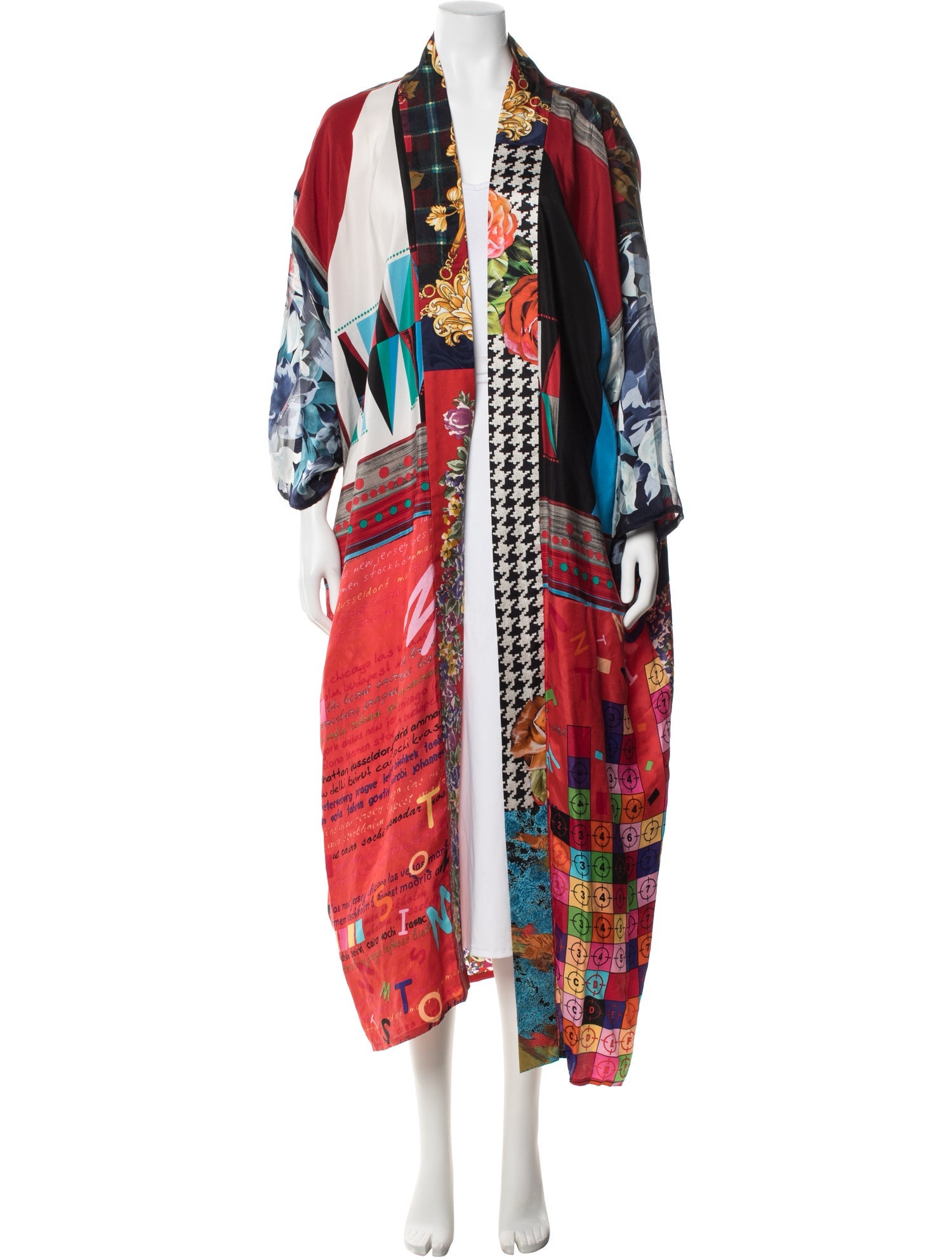 Rianna + Nina Silk Graphic Print Robe