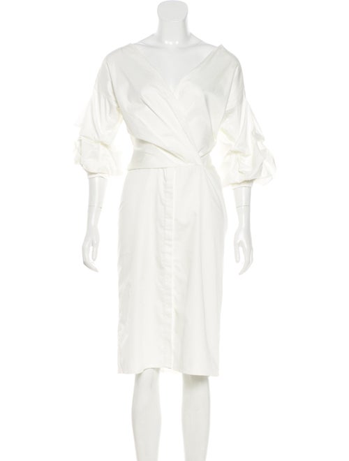 Johanna Ortiz Puff Sleeve Midi Dress
