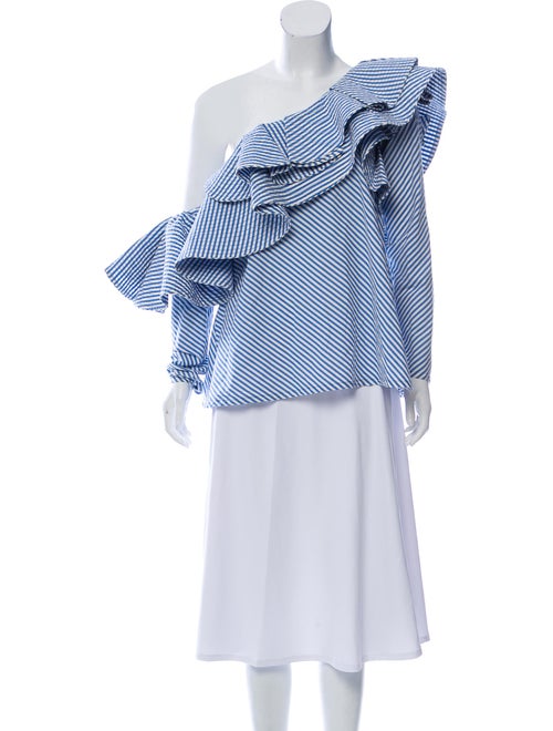 Johanna Ortiz Ruffle-Accented Anastasia Top Blue