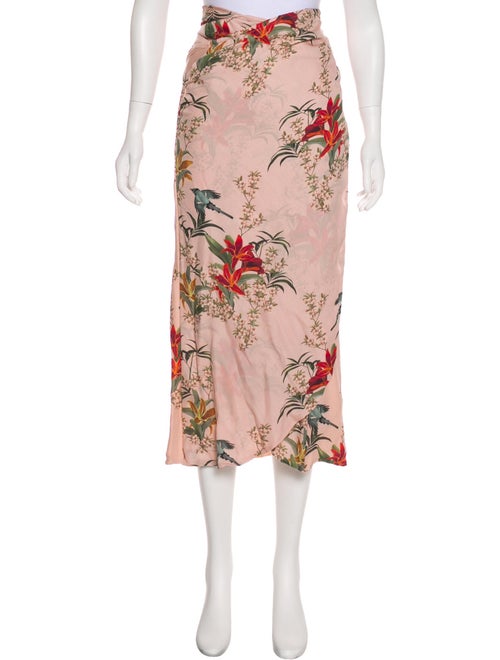 Johanna Ortiz Floral Wrap Skirt Pink