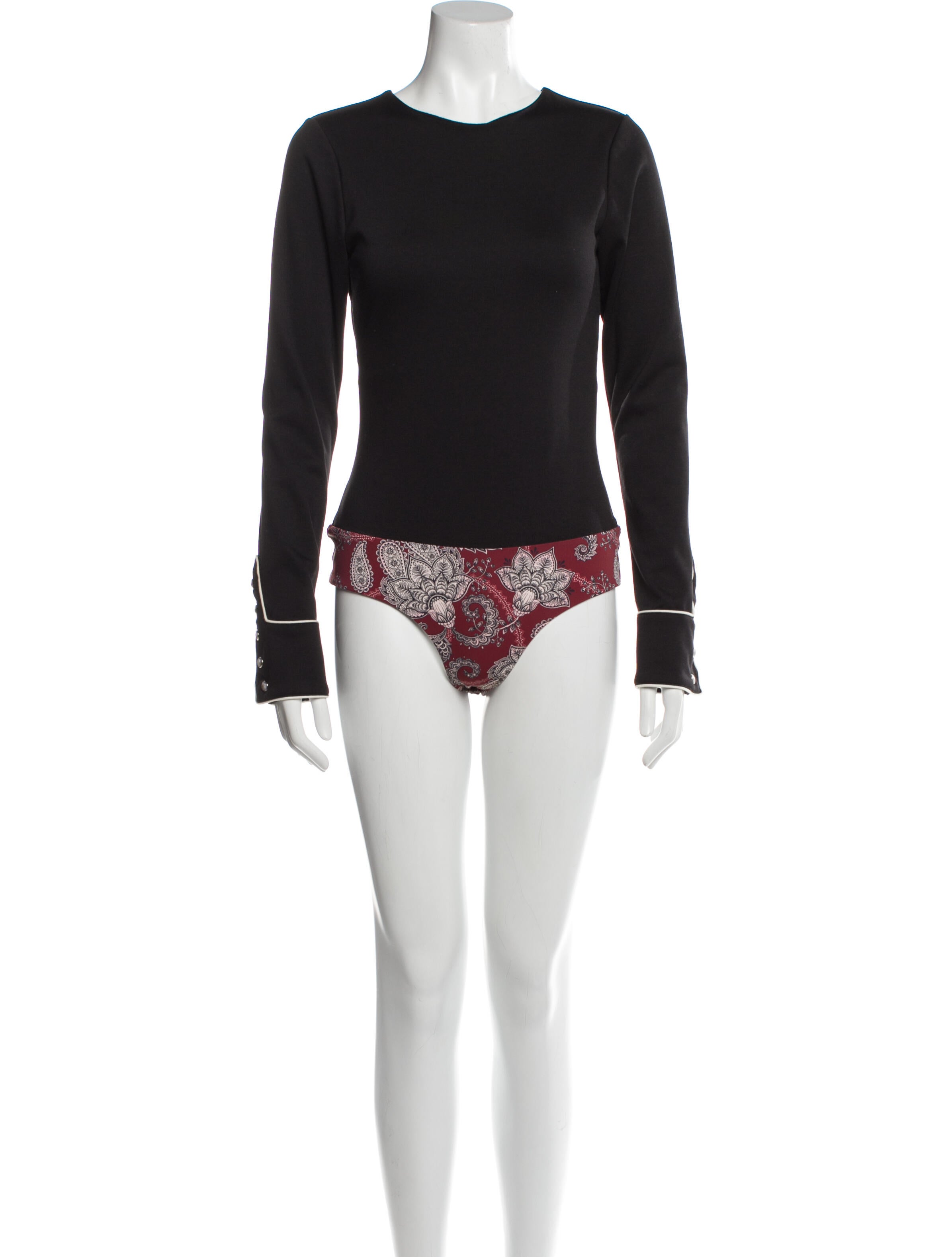Johanna Ortiz Crew Neck Long Sleeve Bodysuit