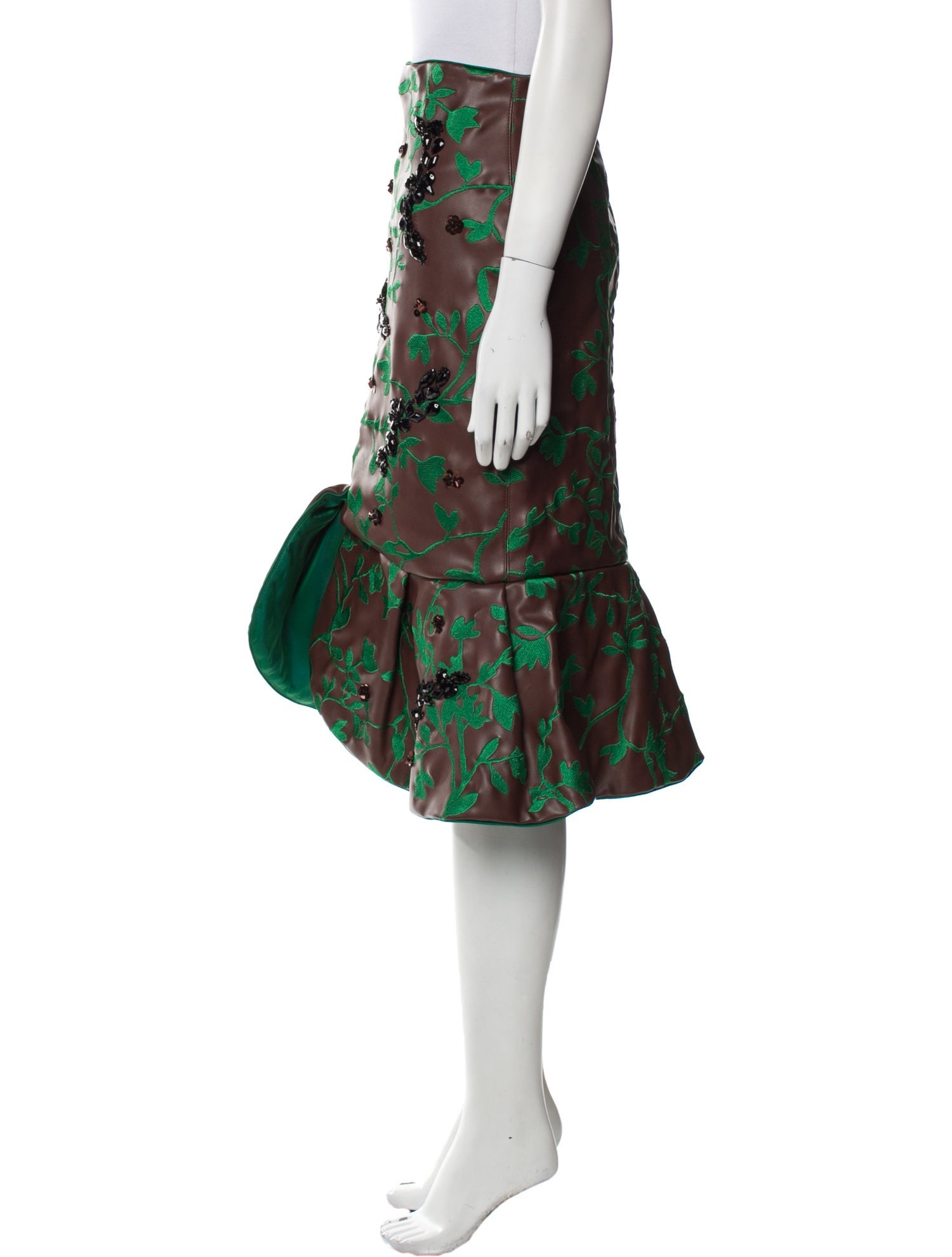 Johanna Ortiz Floral Print Knee-Length Skirt w/ Tags