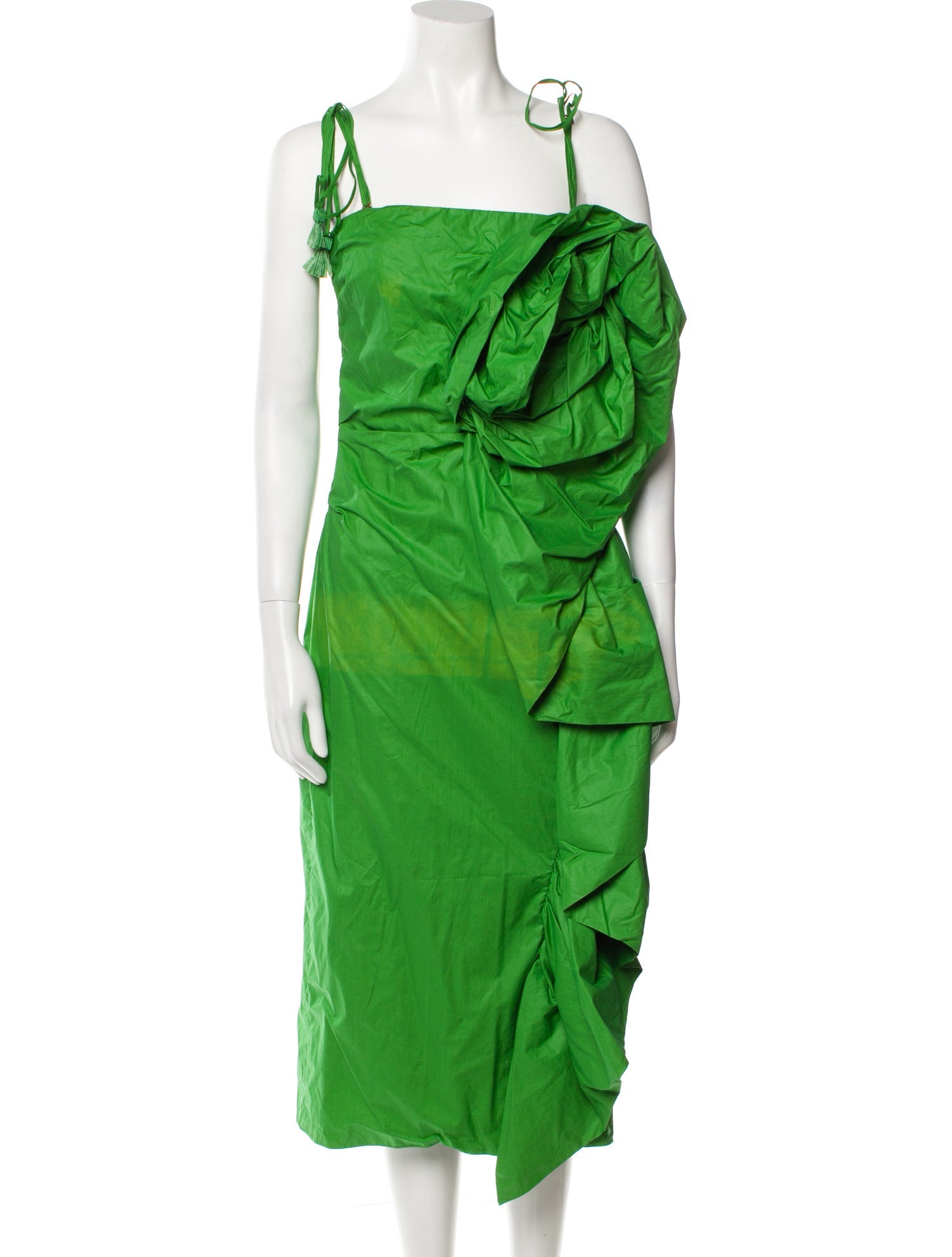 Johanna Ortiz Square Neckline Midi Length Dress