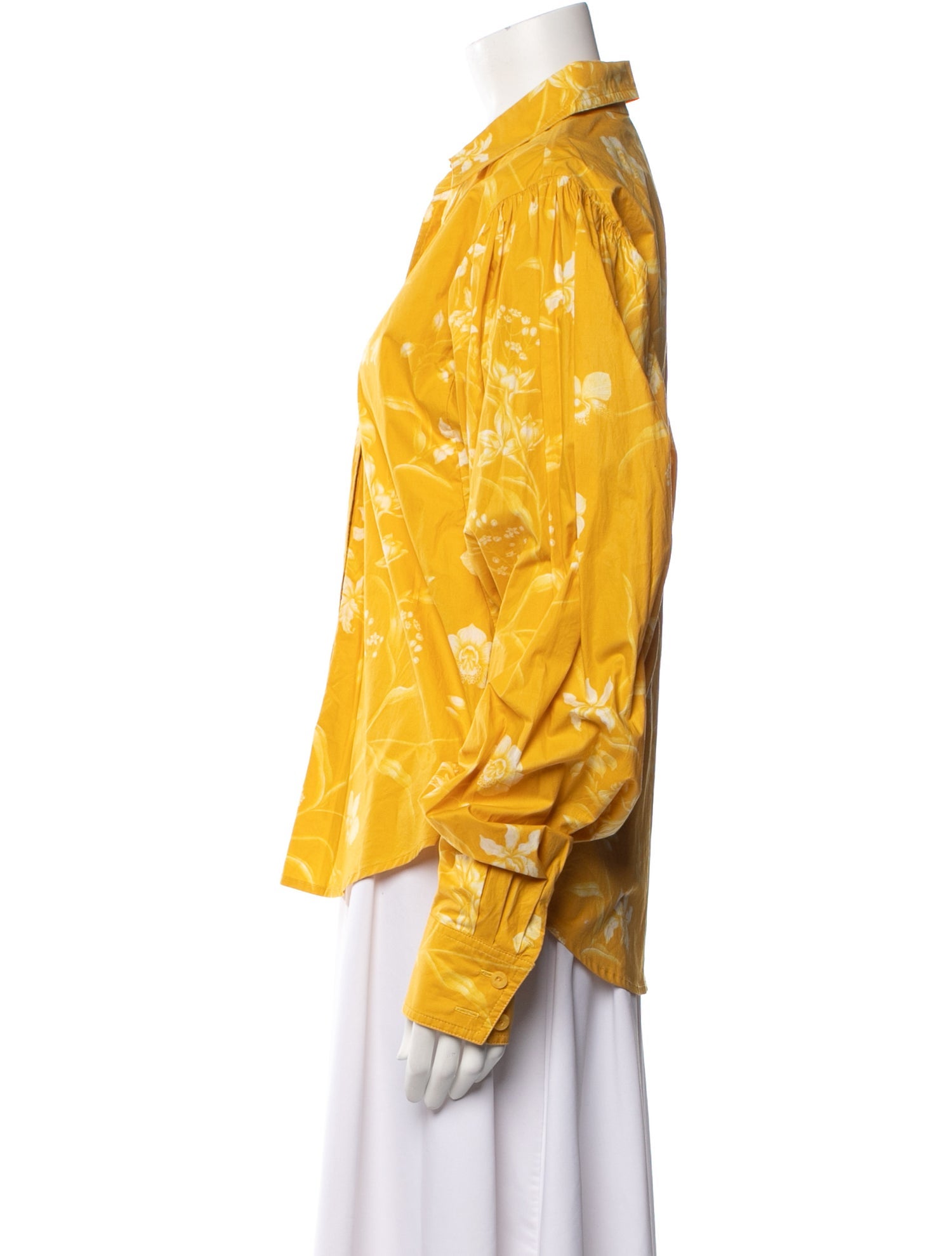 Johanna Ortiz Floral Print Long Sleeve Button-Up Top